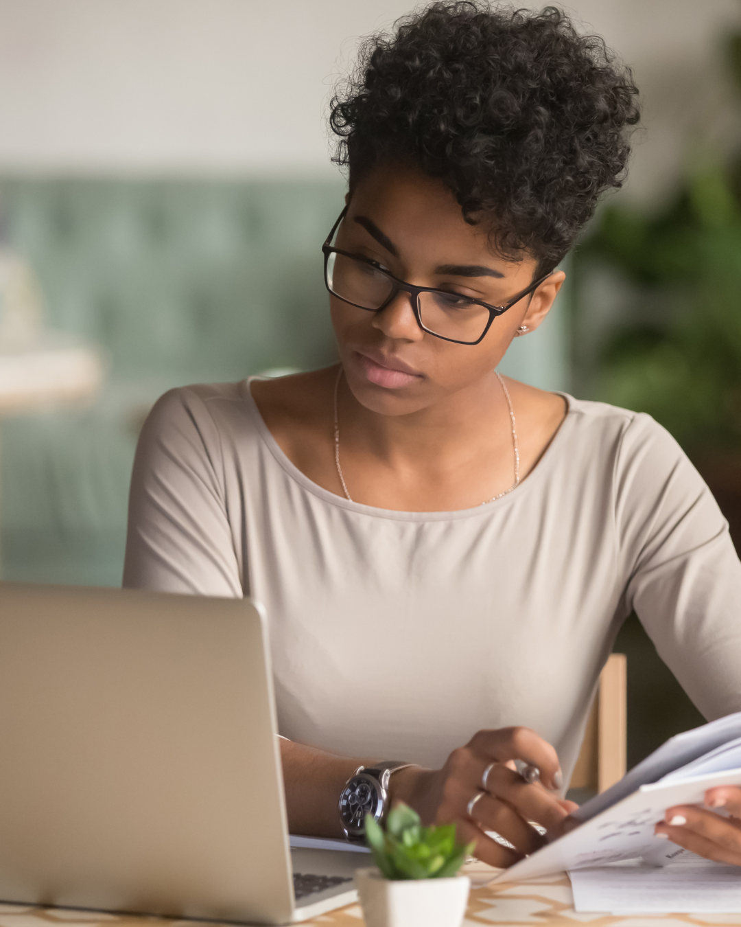 Woman reading about the immune system and factors involved in HPV clearance