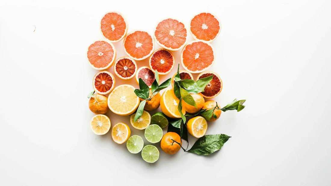 citrus fruits including grapefruit, oranges and lemons, natural sources of vitamin C for immune support. 