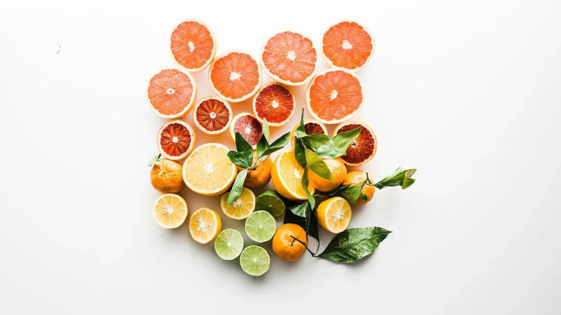 citrus fruits including grapefruit, oranges and lemons, natural sources of vitamin C for immune support. 
